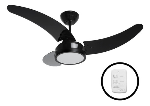 Ventilador De Teto Preto Silencioso 110v 3 Pás Cor Das Pás Preto Cor Da Estrutura Preto Tensão 110v