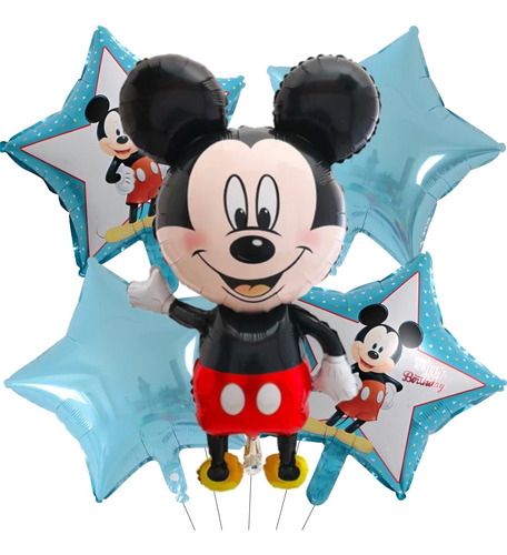 Set Globos Metalizados Mickey Mouse Cumpleaños Deco