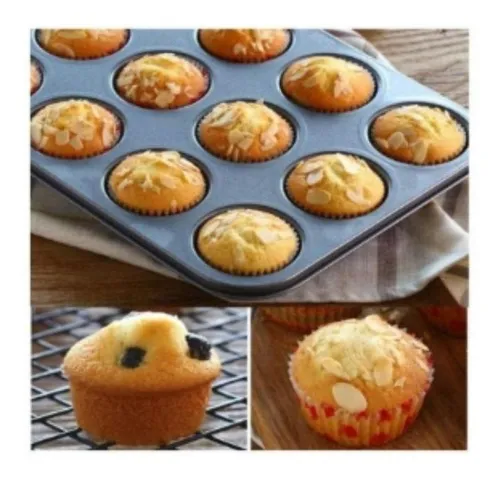Molde Cupcakes 12 Muffins Metalico Reposteria
