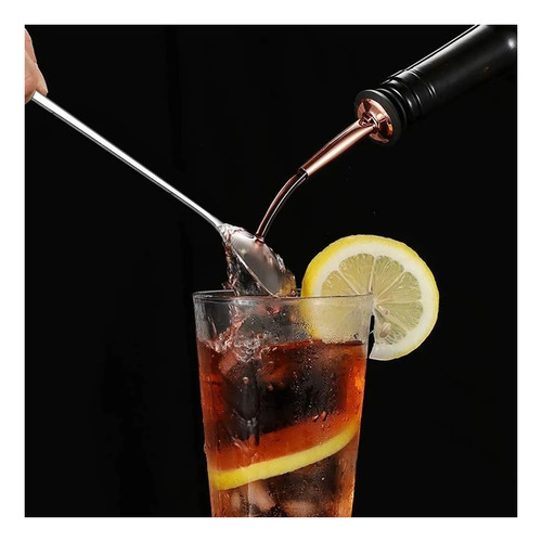 Imagen 4 de 10 de Set X6 Cuchara Larga Para Jarra Revolvedor Cocteleria