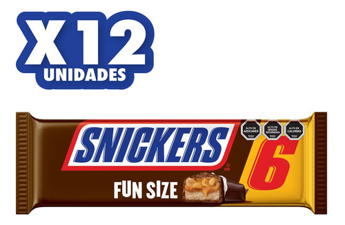 Snickers Barra De Chocolate Con Leche Fun Size 96g X12un.