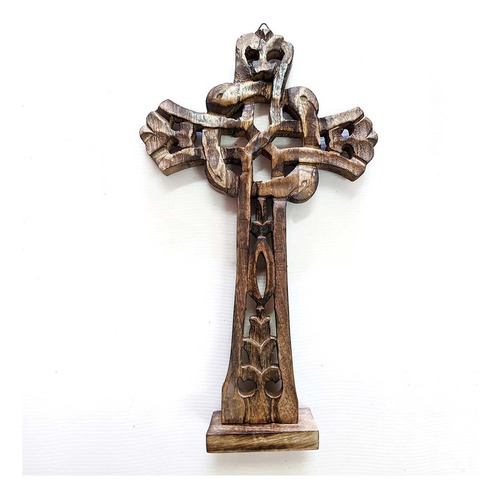 Cruz Cruces Crucifijo De Madera Artesanal Para Pared 41cm