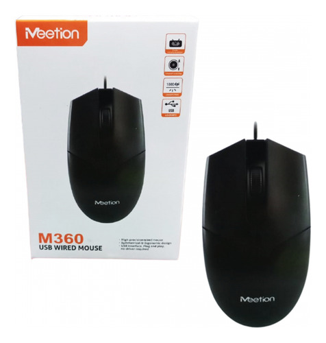 Mouse Meetion Usb M360 Negro