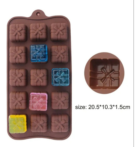 Molde Silicona Para Chocolate Caja De Regalo