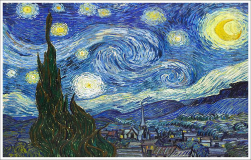 Lienzo Tela Noche Estrellada Vincent Van Gogh 1889 74x100cm