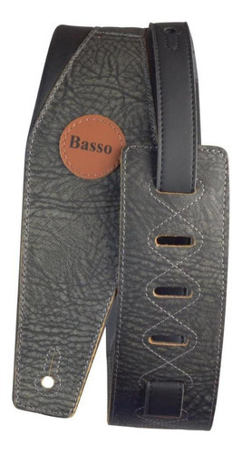 Correia Alça Guitarra Basso Straps Couro Ori Cs 01 Preto