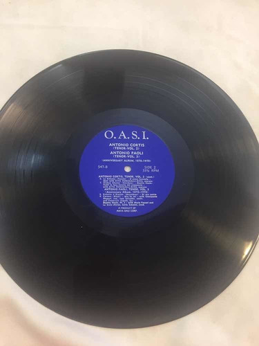 Disco Vinilo Lp Antonio Cortis Paoli Oasi Anniversary Album (Usado)