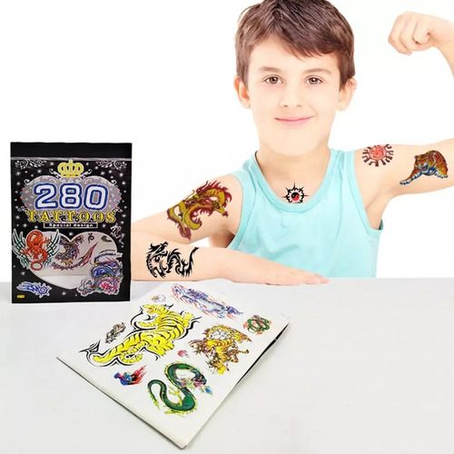 Tatuajes Temporales Niñas Y Niños Tattoos Disfraz 12 Hojas