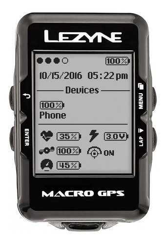 Gps Lezyne Macro C/ Sensores De Cadencia Y Cardio - Ciclos