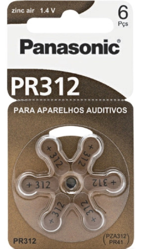 06 Baterias Auditivas 312 Pr41 Aparelho Auditivo Panasonic