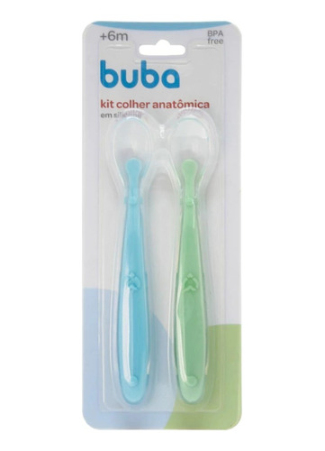 Kit Colher De Silicone Macio Para Bebe 2 Unid Buba 