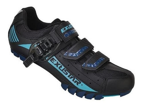 Zapatos Ciclismo Spd Anclaje Exustar Sm308db Con Velcro Mtb