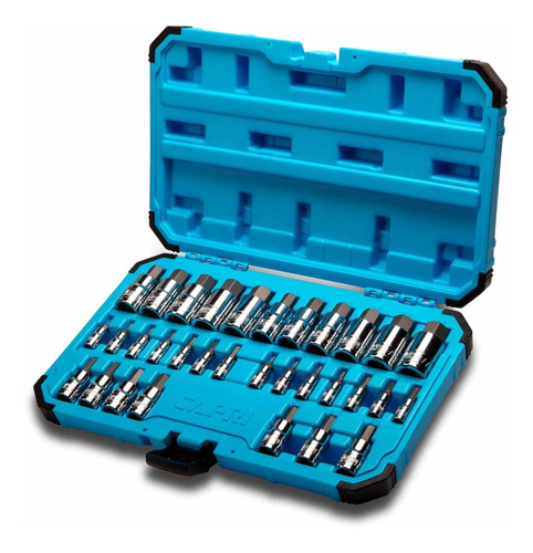 Capri Tools 30032 master Hex Bit Socket Set Métricas & Sae 3