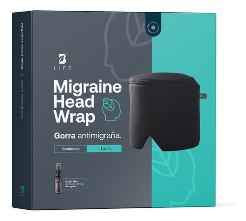 Gorra De Gel Refrescante (m).  Migraine Head Wrap. B Life