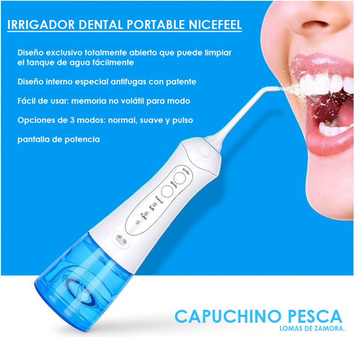 Irrigador Dental Bucal Portable Nicefeel 110psi 300ml