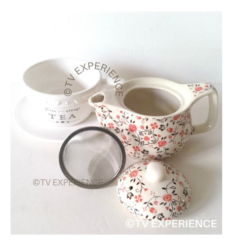 Imagen 2 de 7 de Tetera Porcelana China C/infusor Y Taza De Té/juego De Té