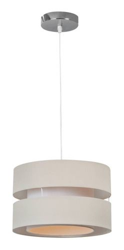 Lampara De Colgar Tela 1 Luz E 27 Beige