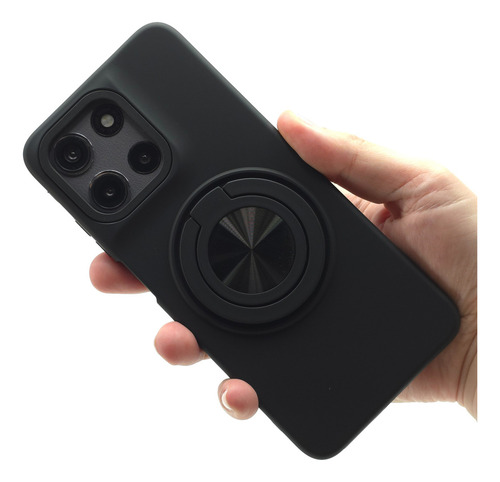 Kit Funda Protector + Mica Moto G15 Power Case Uso Rudo Duro Yon - Negro Moto G15 Power