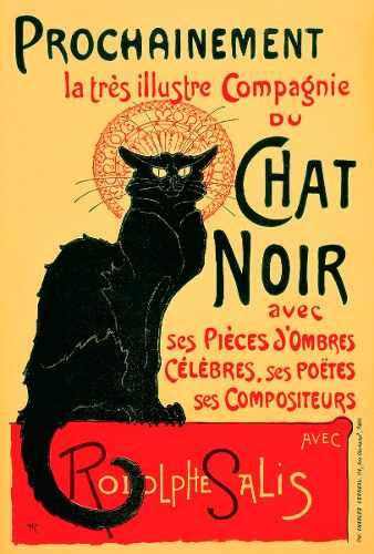 Cuadro Le Chat Noir De 40 X 60 Cm Vintage