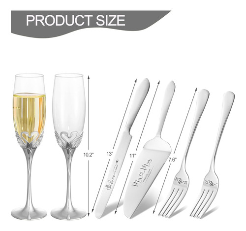 Set Copas Para Boda Dorado Servidor Cubiertos Cisne Mr Mrs