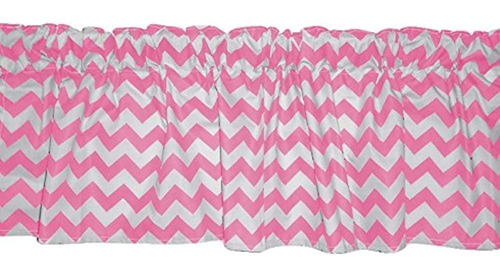 Ropa De Cama De Bebe Chevron Dot Window Valance, Rosa