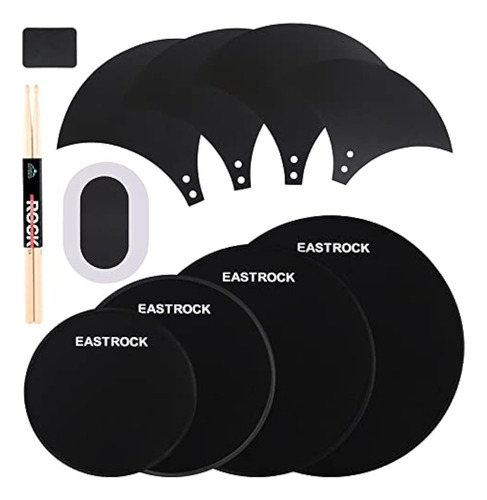 Eastrock Drum Mute Pads Set 10 Piezas Con Cymbal Pad + Hi Ha