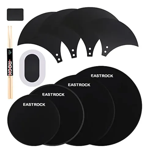 Eastrock Drum Mute Pads Set 10 Piezas Con Cymbal Pad + Hi Ha