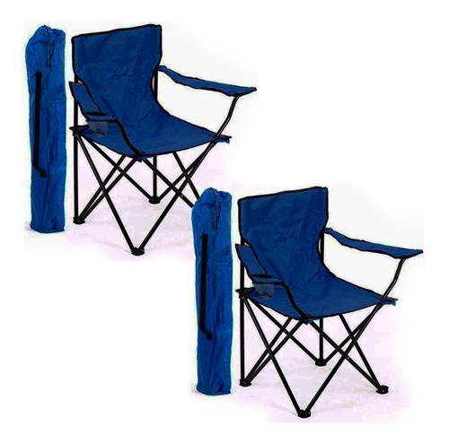 Set 2 Sillas Director Sillón Plegable Playa Camping Pesca 