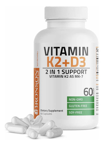 Vitamina K2 D3 5000 Ui X 60 Cápsulas Bronson Labs