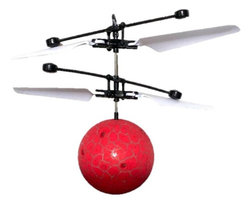 Mini Drone Esfera Voladora Con Luces Led Y Sensor Manual Color Rojo