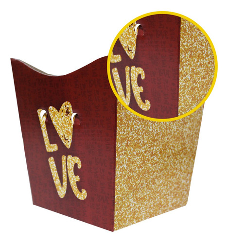 10 Cachepôs Grandes Pote 15 Papel Estampado Love Gold