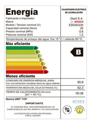 Calefon Electrico De Acero 30l Bosch Eso30mix
