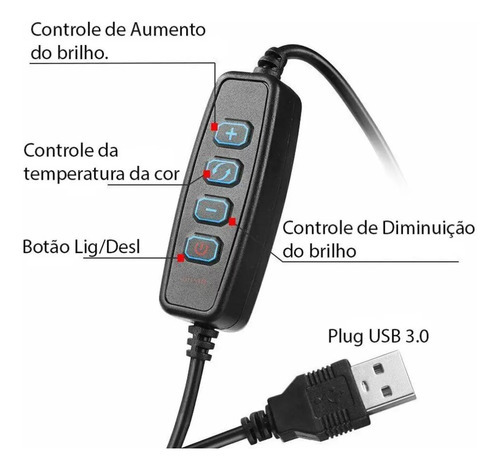 Luz De Anillo De 26 Cm, Ajustable, Profesional, Marco De Ilu