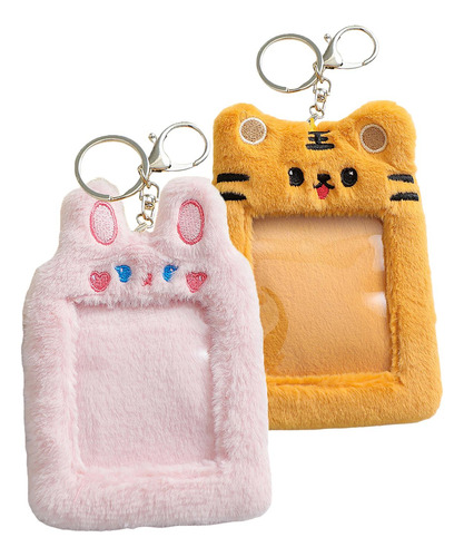 2 Llavero De Felpa, Estuche Protector, Soporte Para Tarjeta