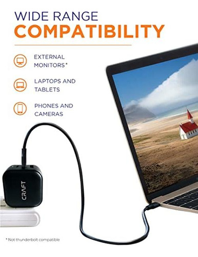 Cable Craft Usb C De 6.5ft | Cable De Datos Usb C A Usb C 3.