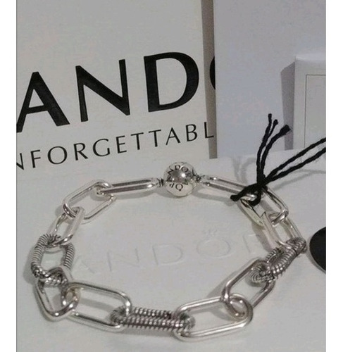 Imagen 3 de 3 de Brazalete Pandora M E Eslabón Original Plata S925 Ale