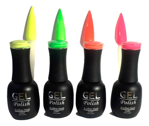 Gelish Polish 15 Ml Colección Neón 4 Pz Fosforecentes