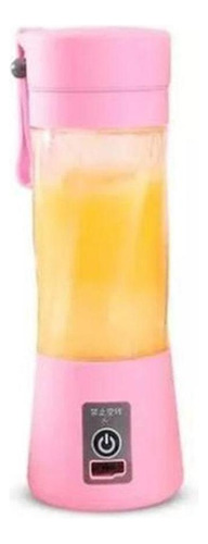 Mini Liquidificador Rosa Mixer Juice Cup Portatil 380ml Usb