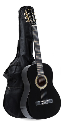 Guitarra Clásica Memphis 851 Negro Con Funda