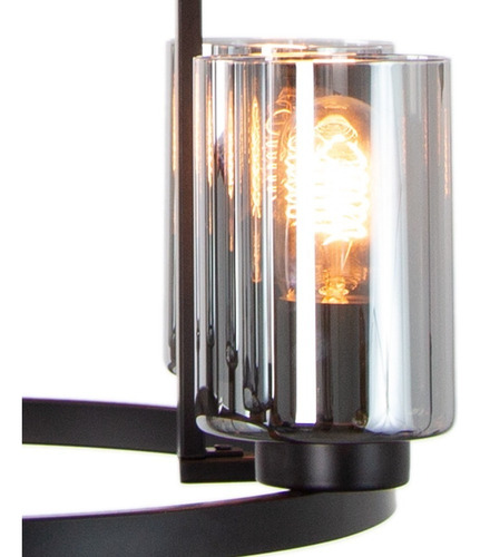 Lámpara Colgante Vintage E26 60w Negro Mate 6 Luces