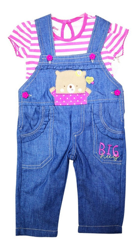 Conjunto Overol En Jean Osito Para Bebé (niña)