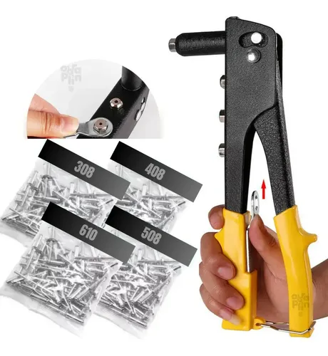 Rebitadeira Alicate Rebitador Manual + 100 Rebites Diversos Marca KEY…