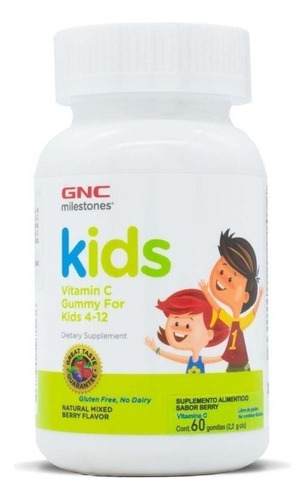 Vitamina C Masticable Para Niños Milestones Moras 60 Gomitas