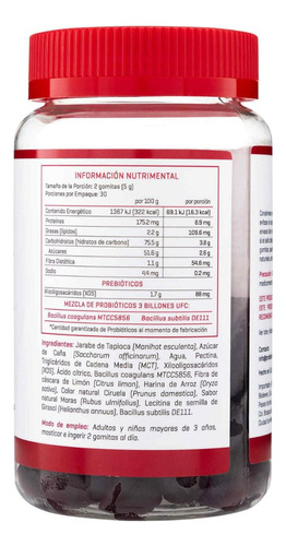 Probiotix Probióticos + Prebióticos Gummies 60 Gomitas Sin Sabor