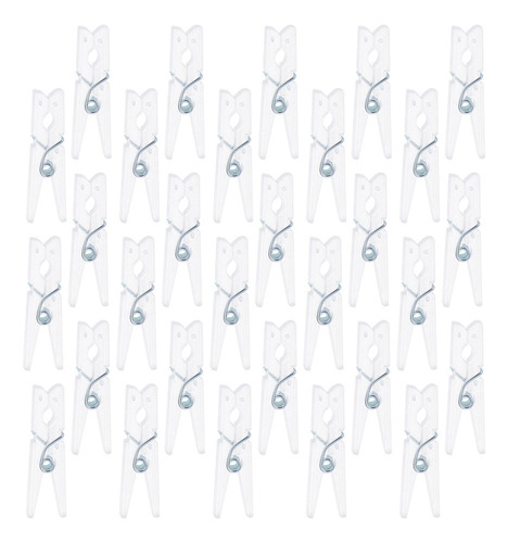100 Mini Clips Transparentes For Colgar Fotos Y Manualidades