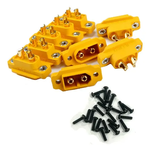 Pack De 6 Conectores XT60 Macho – Carcasas De Nailón Ignífugo Para Baterías RC, Drones, Barcos Y Paneles Solares, Hasta 60A