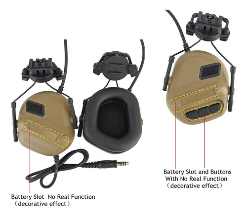Casco Way Radio Auriculares Tácticos Auriculares Milit...