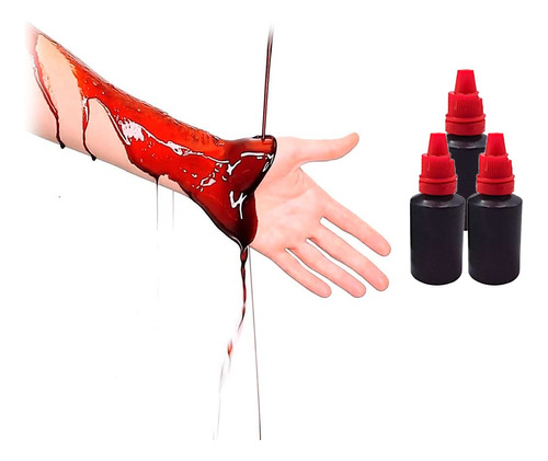 Sangre Falsa Artificial Maquillaje Halloween Disfraz X6 Unidades