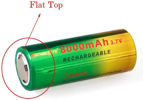 Bateria Recargable Pa Linternas 26650 8000mah 3.7v X Unidad