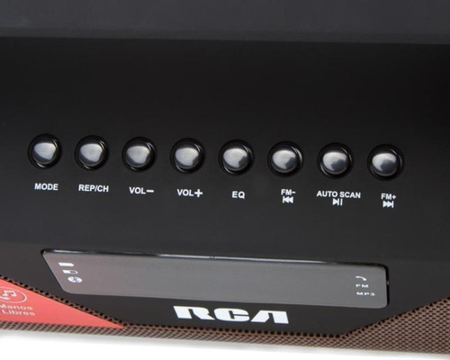 Imagen 3 de 3 de Bocina Portatil Rca Sp303btbr Bluetooth Recargable Aux In